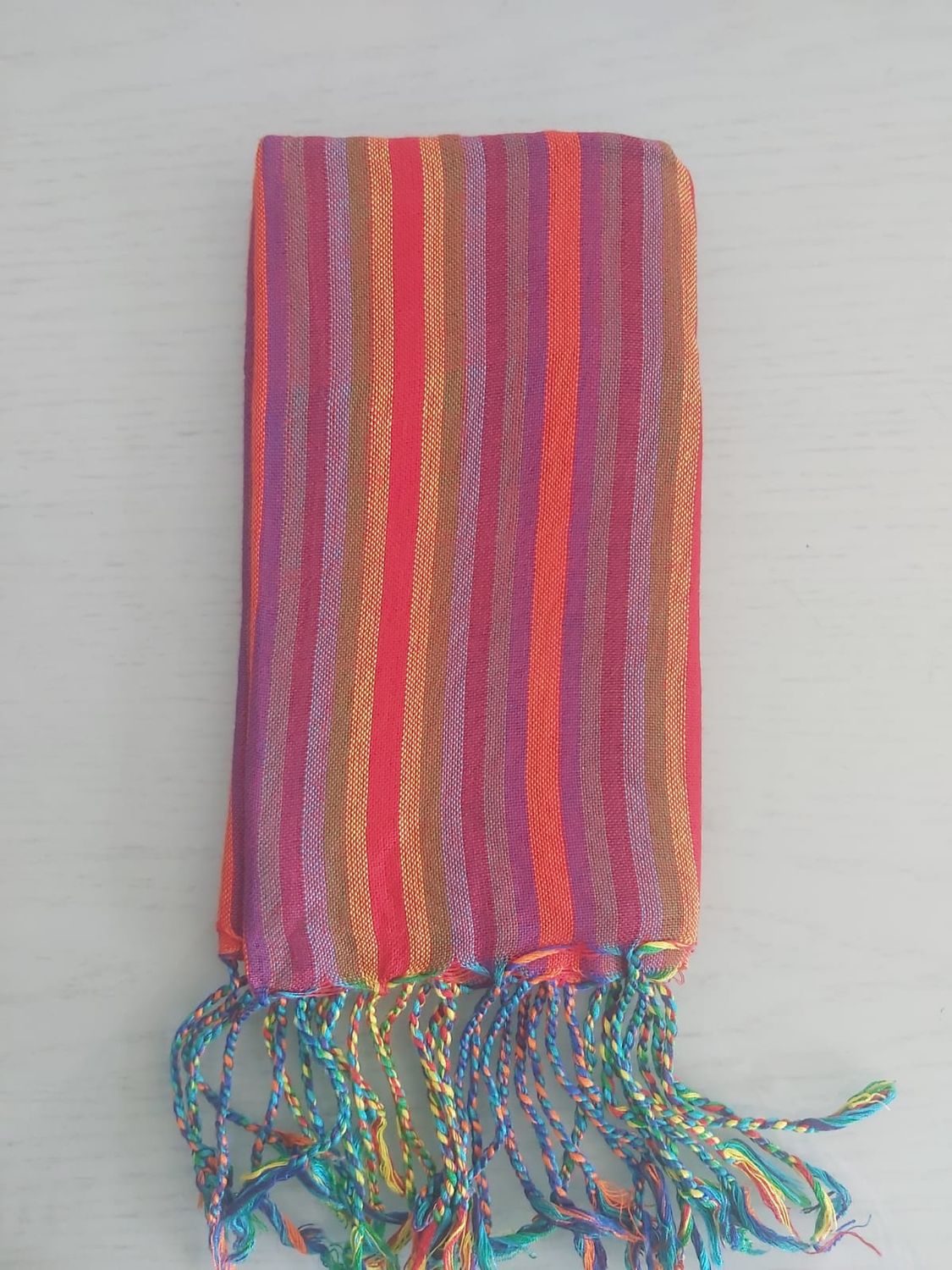 Orange &amp; Red Rainbow Stripes Small Scarf