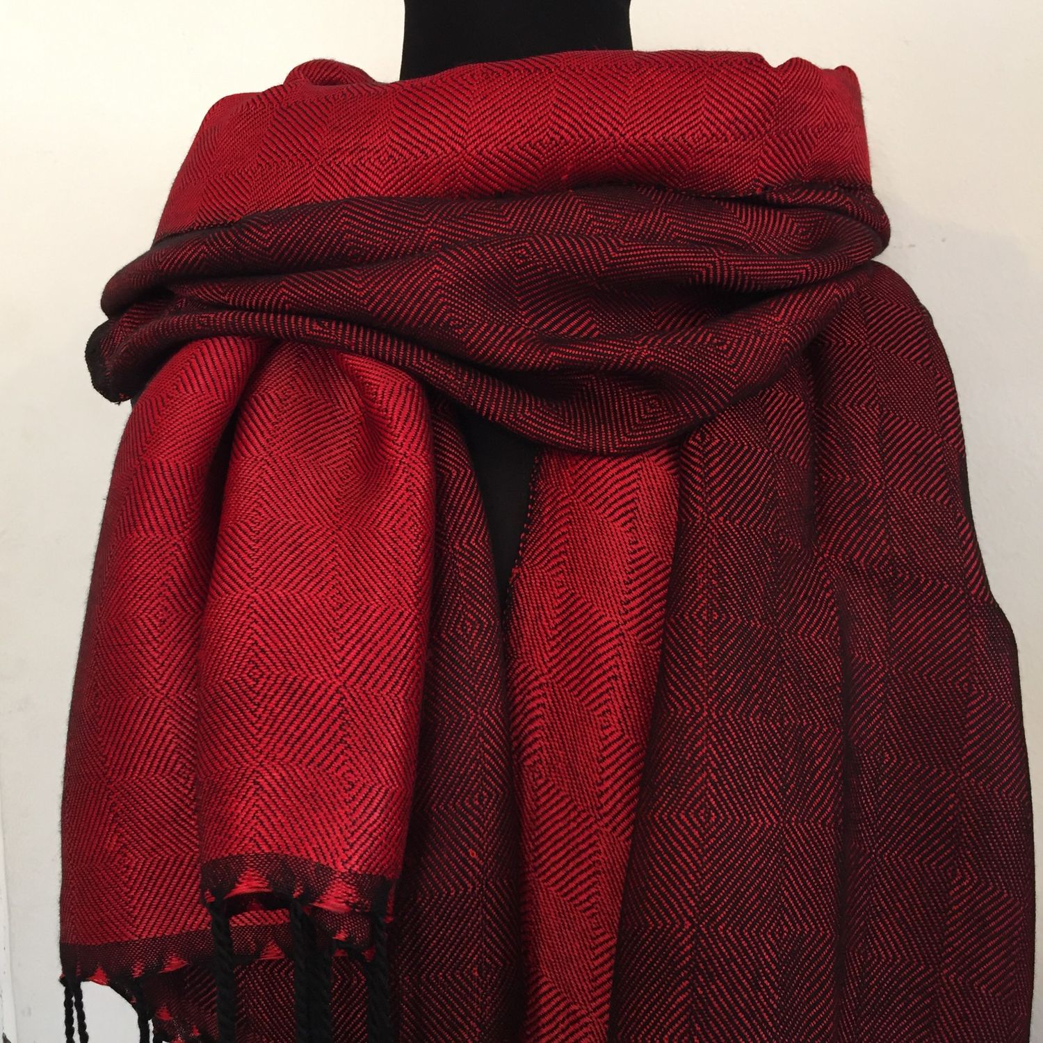 Silk Shawl, dark red
