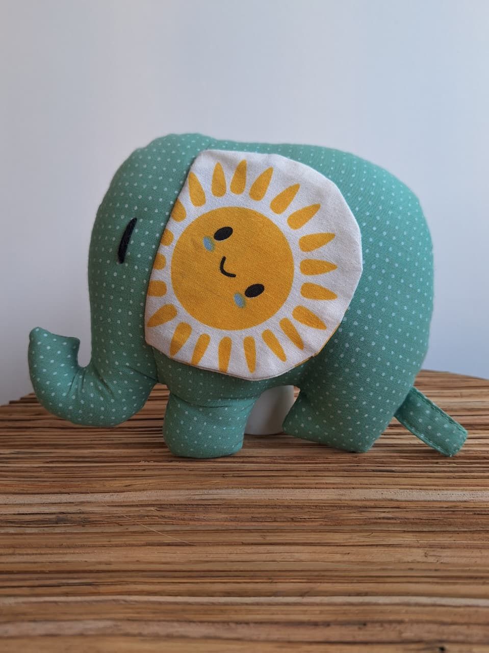 Mini Elephant: Light Green with Yellow Sun Ears
