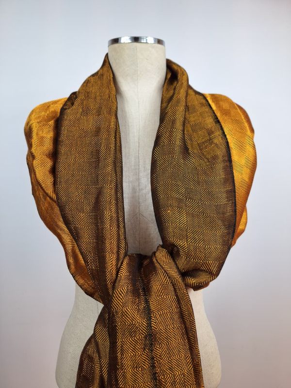 Shiny Double Face Shawl, Dark Copper