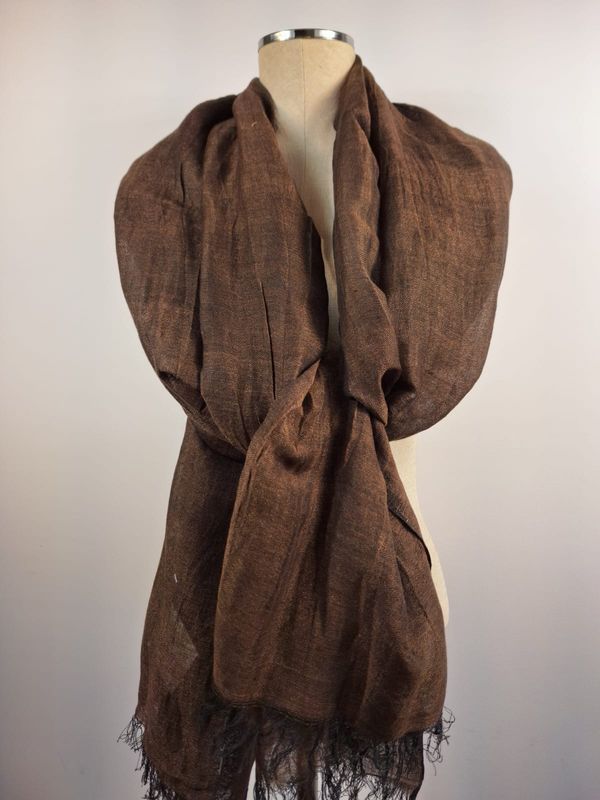 Linen Shawl: Brown