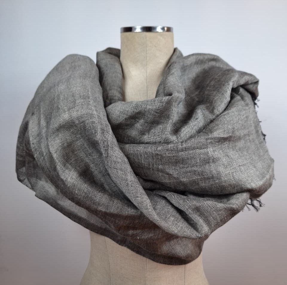 Linen Shawl: Dark Grey