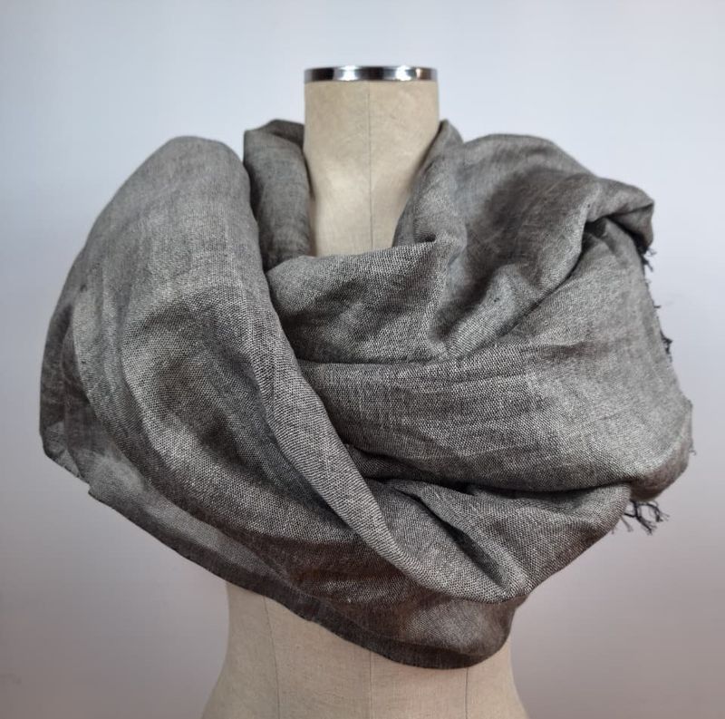 Linen Shawl: Dark Grey