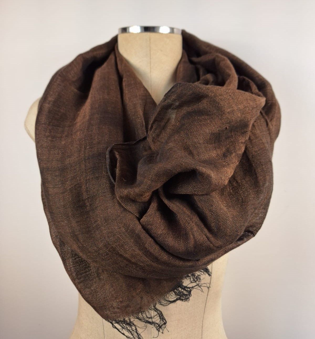 Linen Shawl: Brown