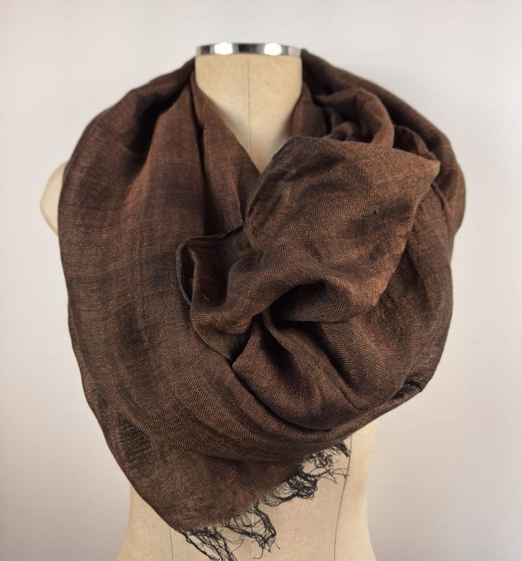 Linen Shawl: Brown