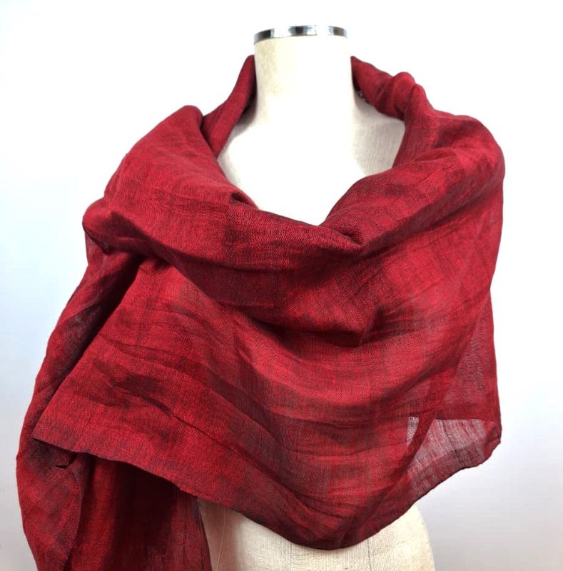 Linen Shawl: Red