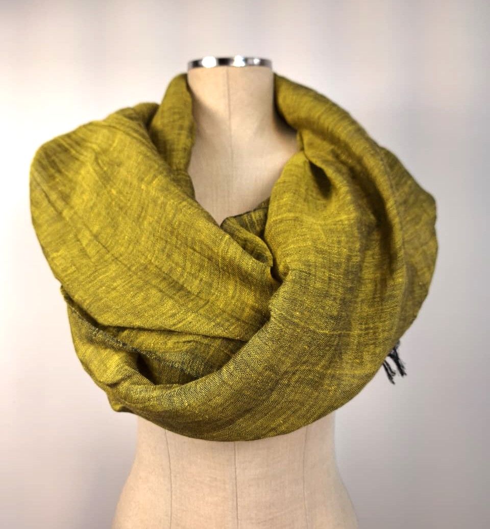 Linen Shawl: Dark Yellow
