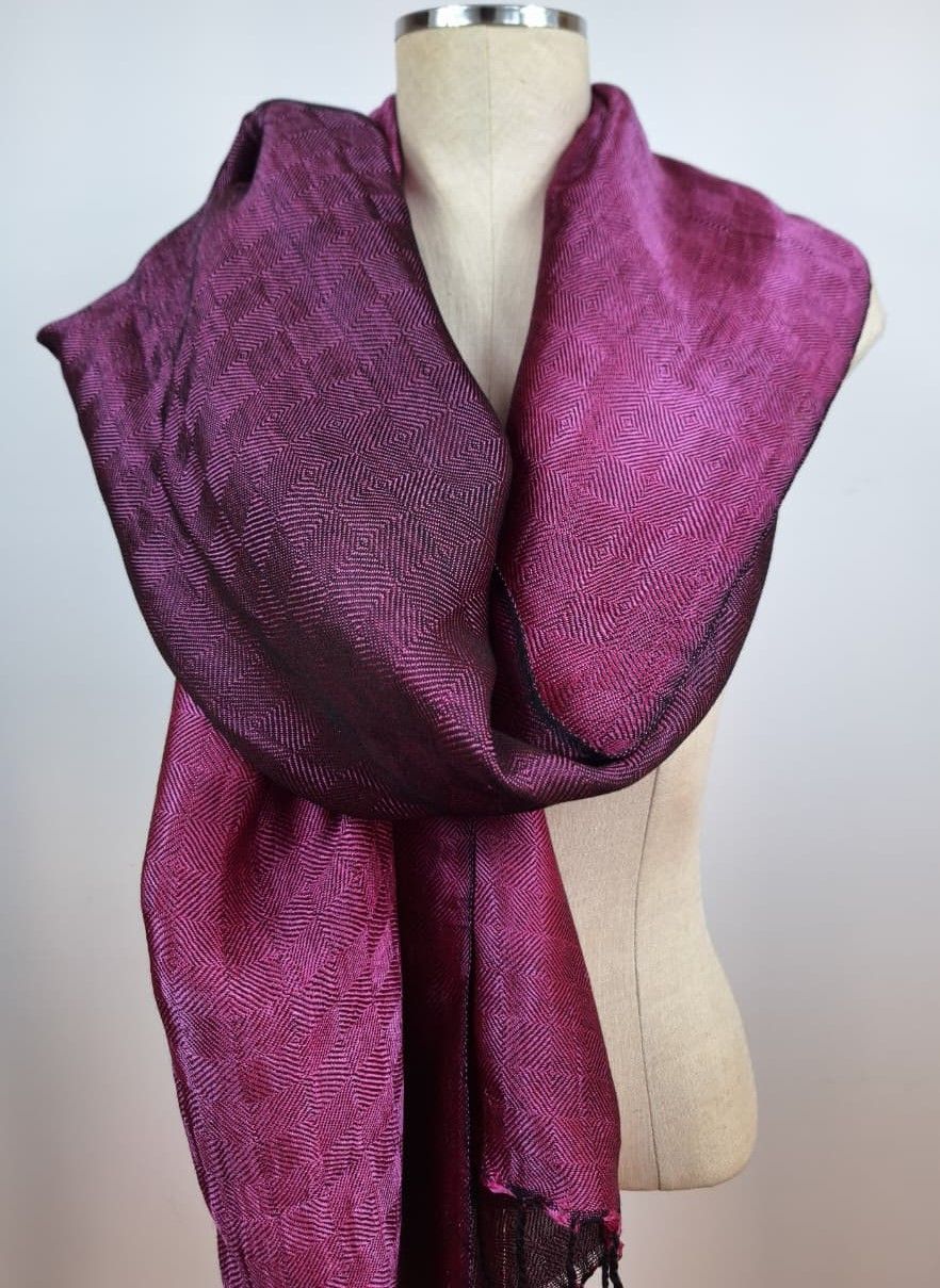 Shiny Double Face Shawl, Fuchsia