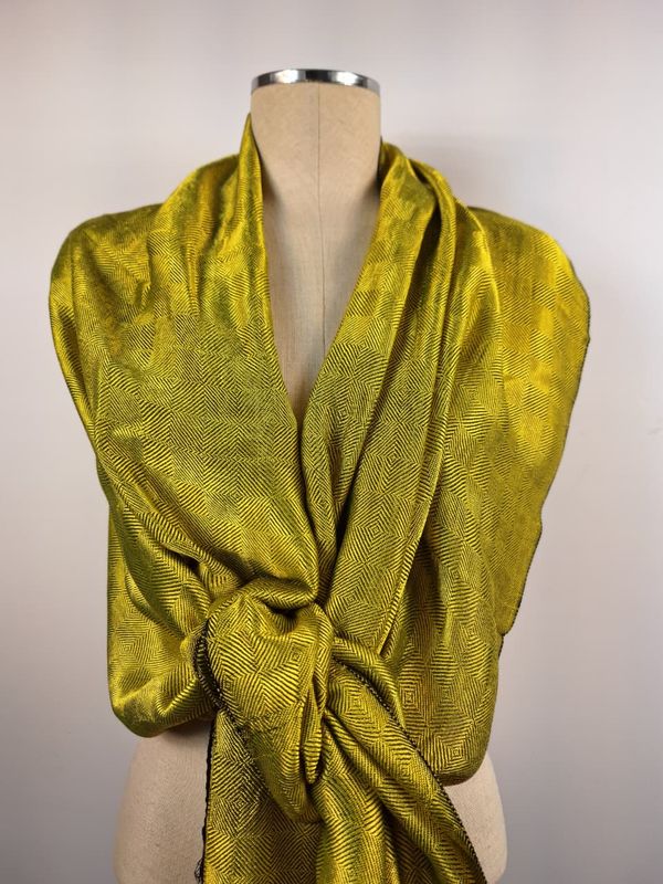 Shiny Double Face Shawl,  Yellow