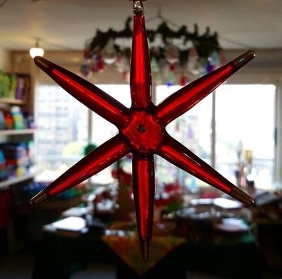 Star, Red with Gold Tips