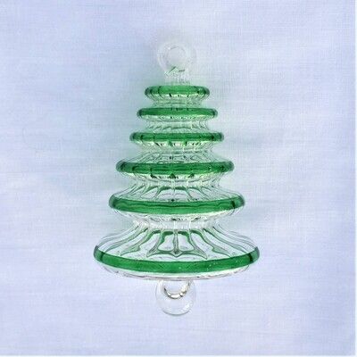 Tree Glass Ornament Green	6