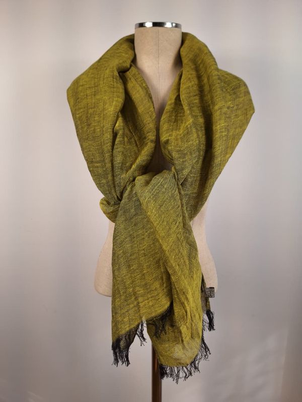 Linen Shawl: Dark Yellow