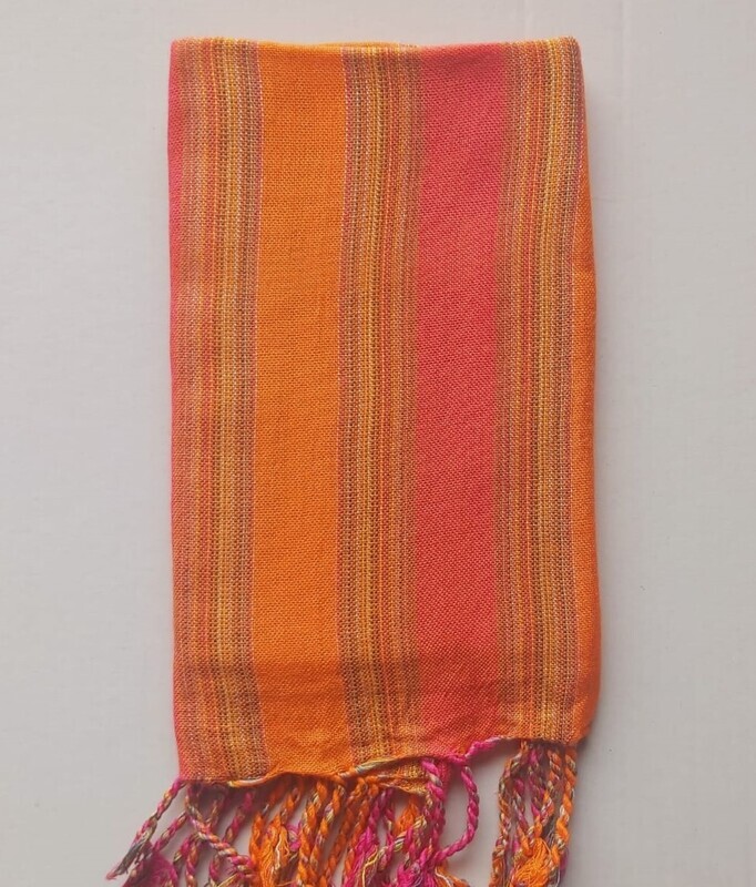 Orange &amp; Fuchsia Wide Stripes (Orange Hue) Small Scarf