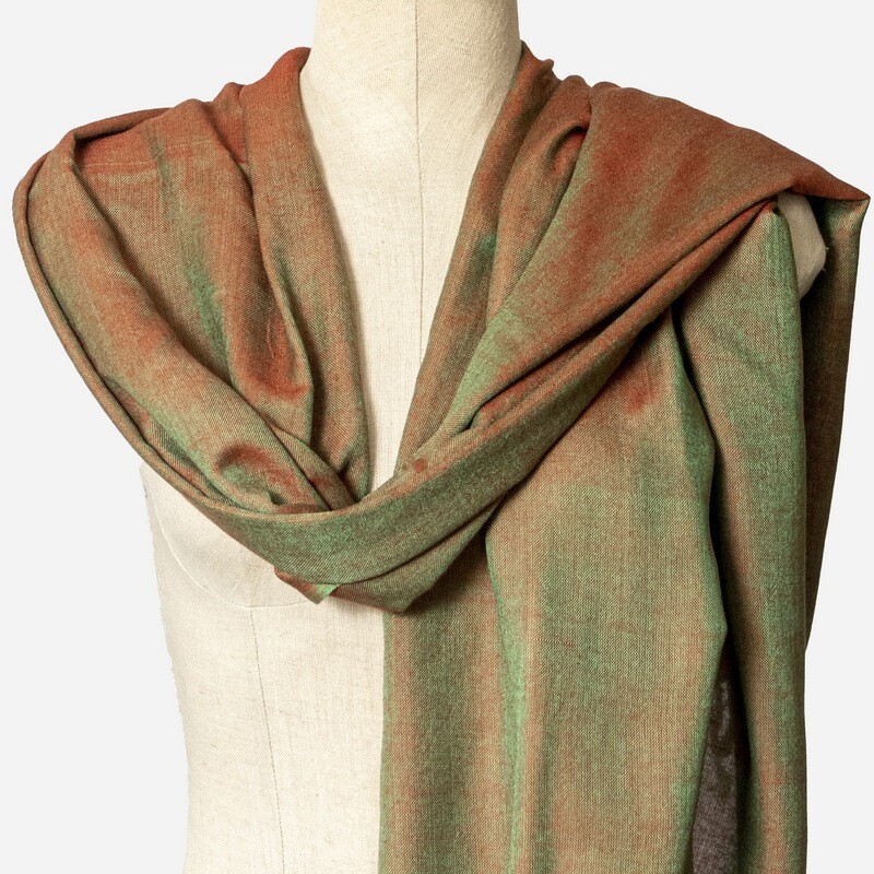 Plain Green &amp; Red Shawl