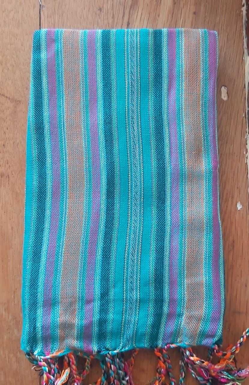 Turquoise Stripes Small Scarf