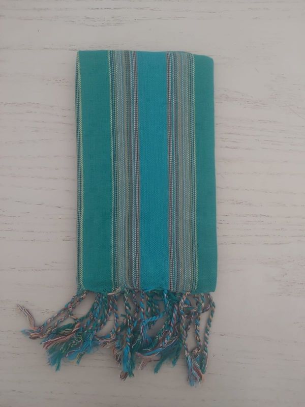 Greenish Turquoise Stripes Small Scarf