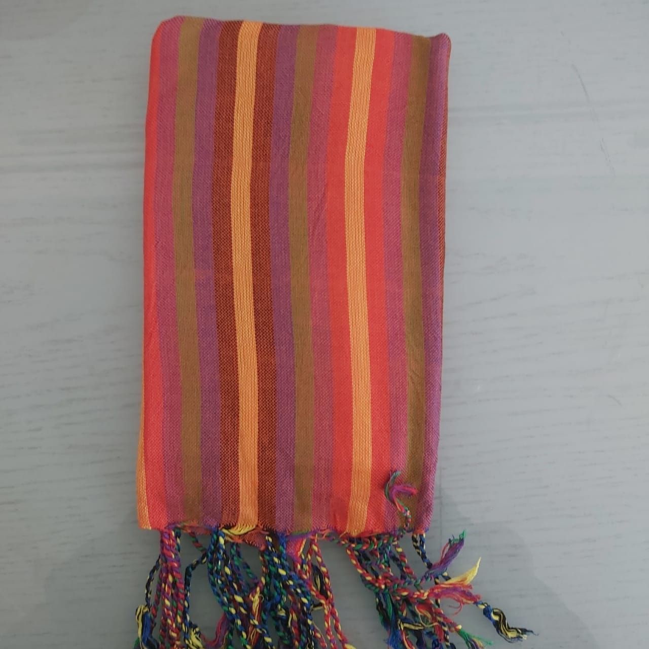 Orange &amp; Red Rainbow Stripes Small Scarf