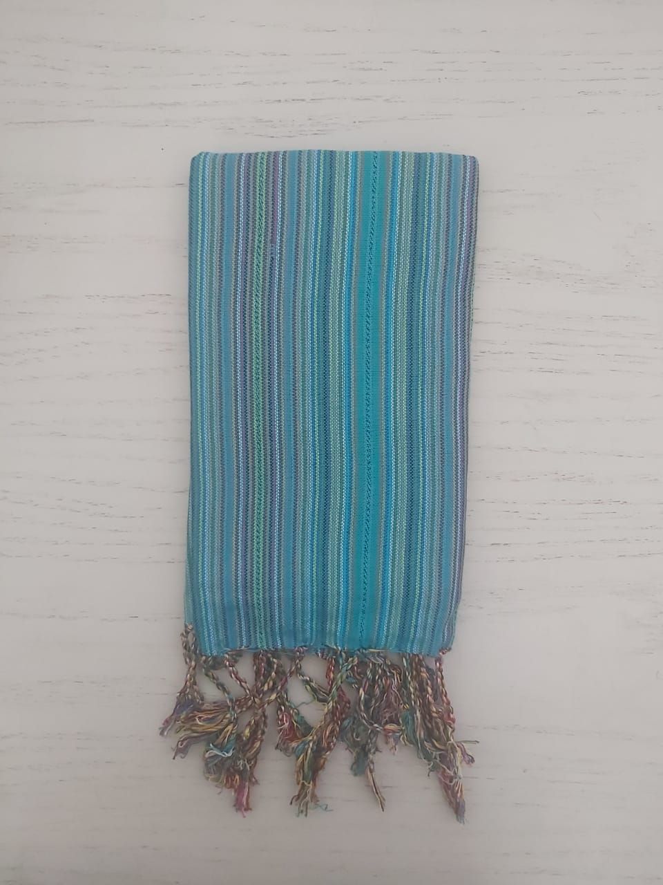 Turquoise Stripes Small Scarf