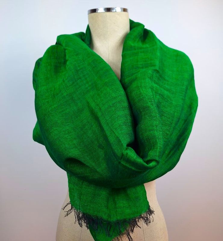 Linen Shawl: Bright Green