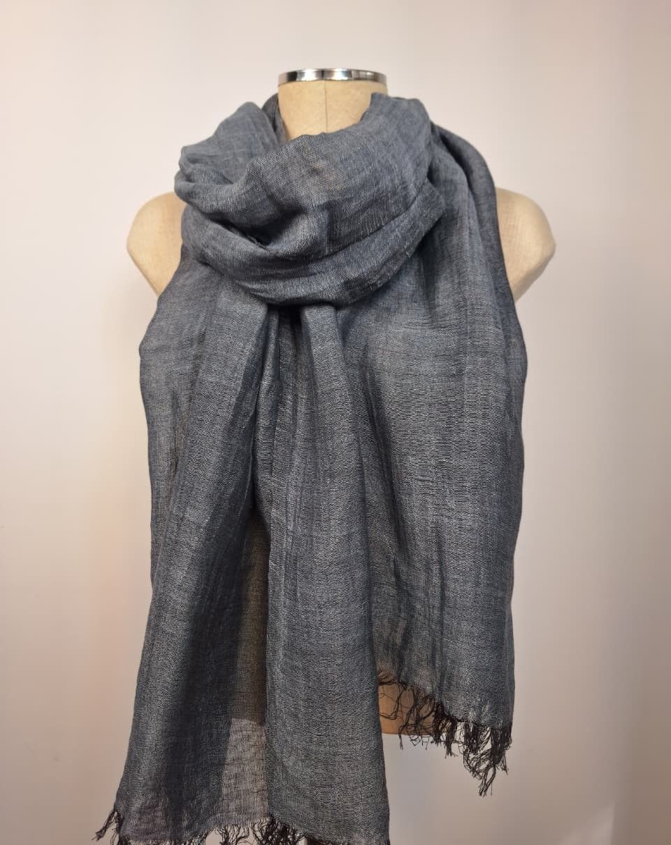 Linen Shawl: Dark Grey