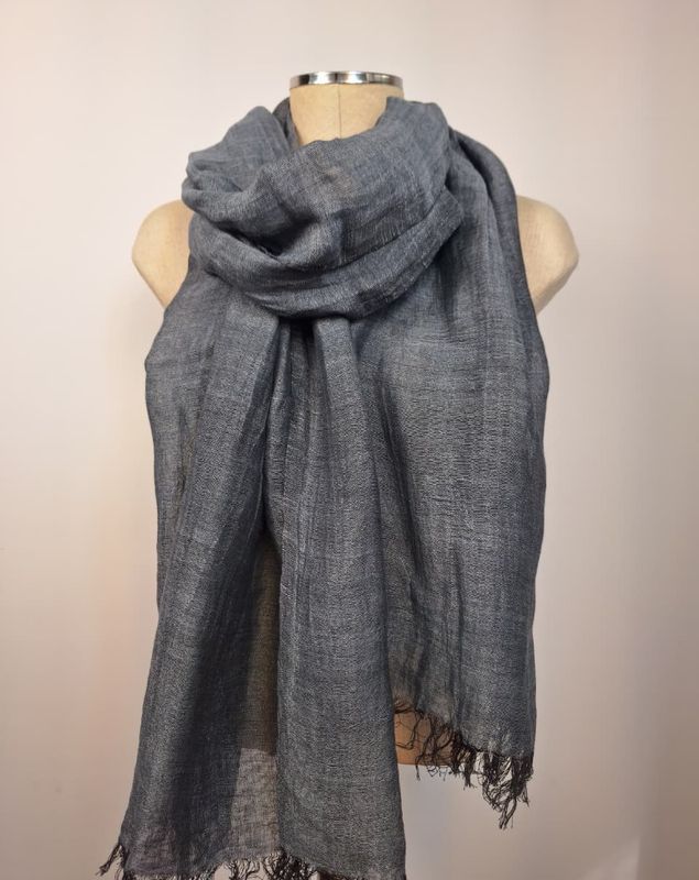 Linen Shawl: Dark Grey