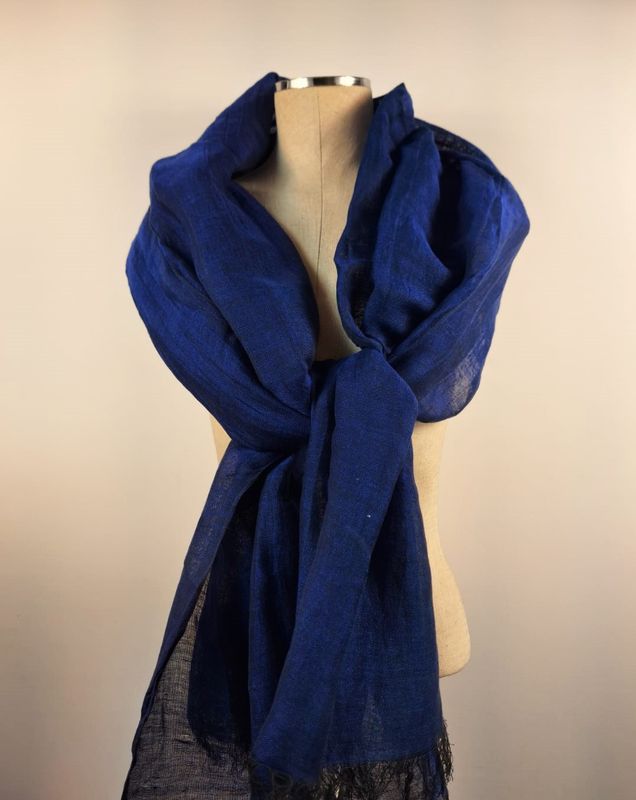 Linen Shawl: Very Dark Blue
