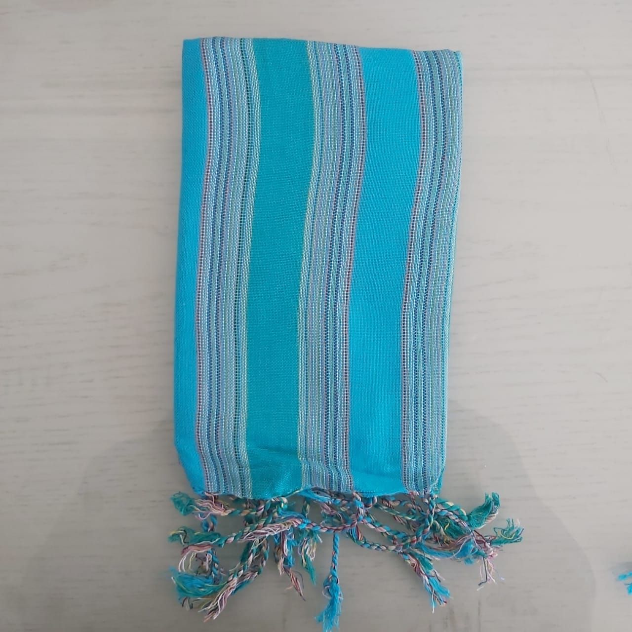 Turquoise Stripes Small Scarf
