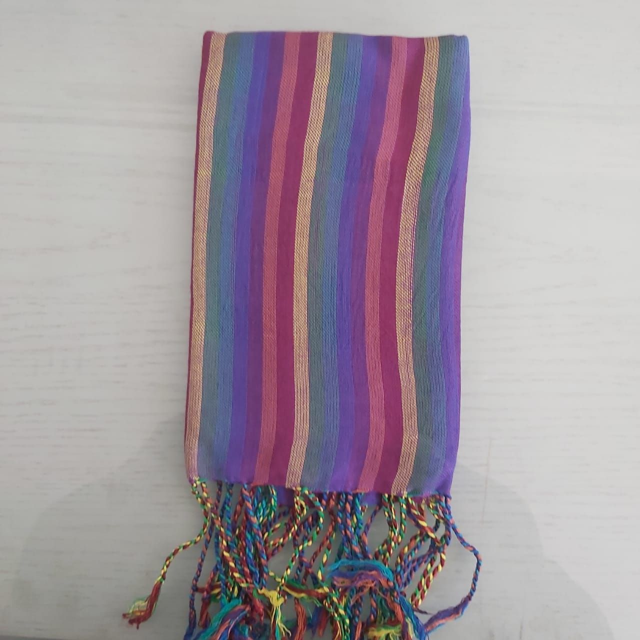 Blue Rainbow Stripes Small Scarf