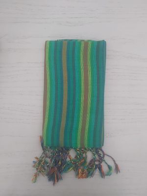 Green Rainbow Stripes Small Scarf