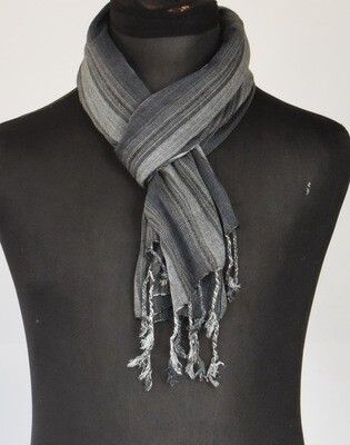 Dark Grey Stripes Small Scarf