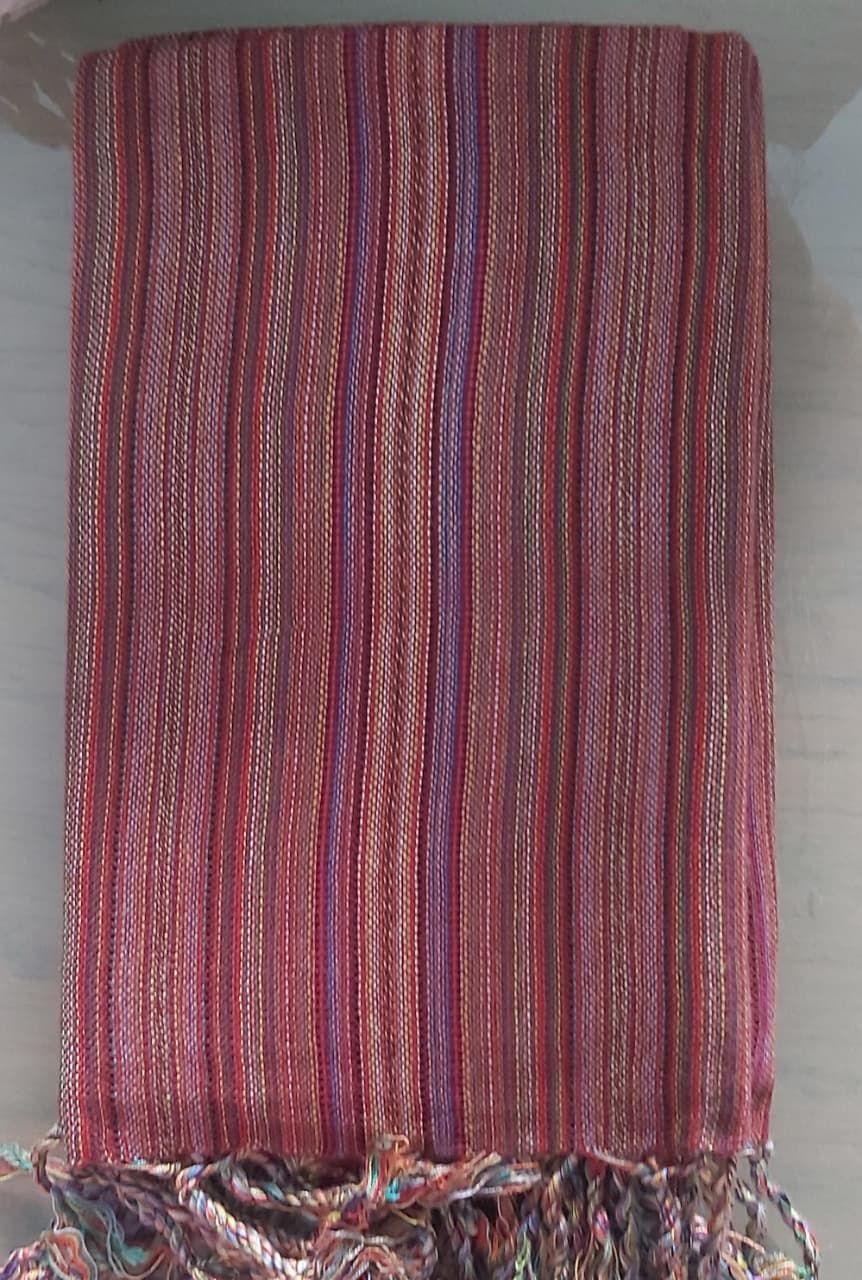 Burgundy Stripes Small Scarf