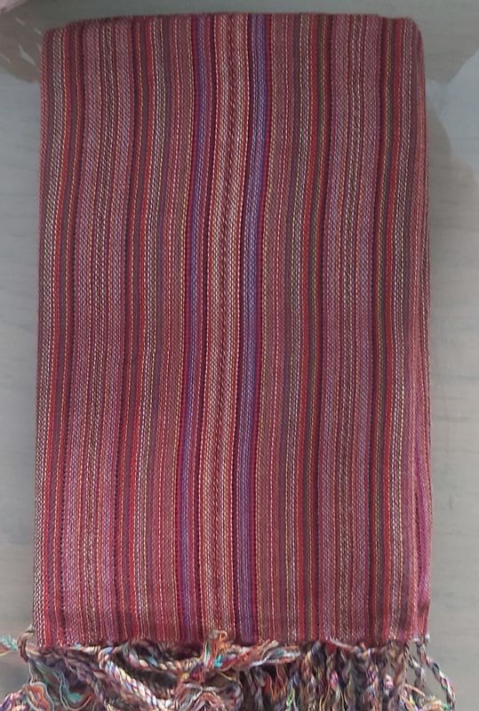 Burgundy Stripes Small Scarf