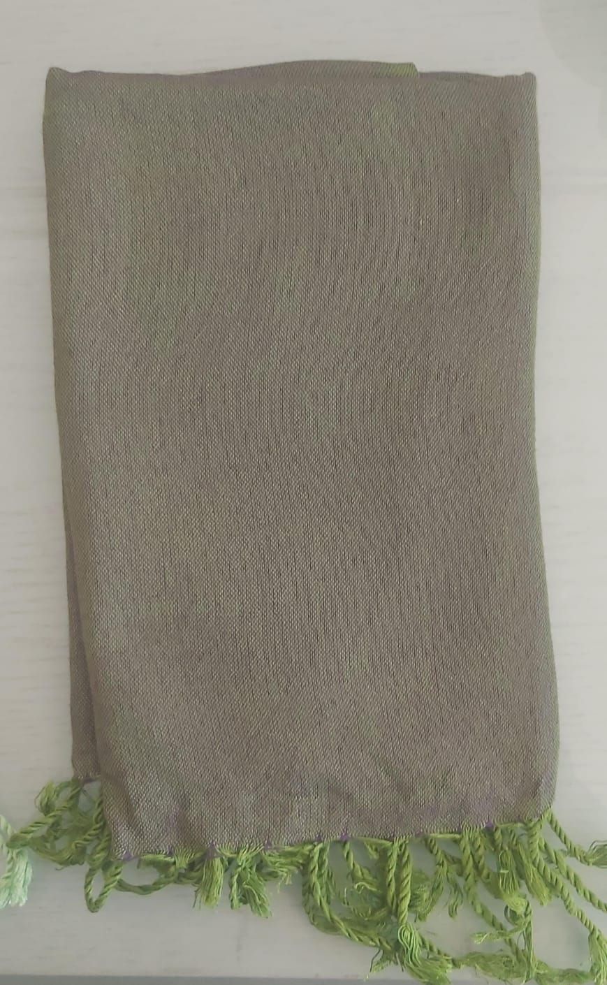 Plain Purple on Green Shawl