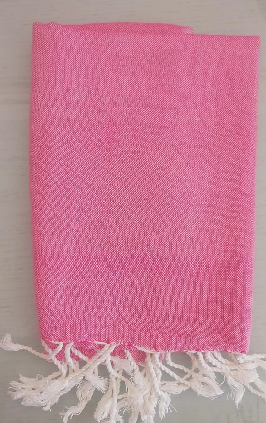 Plain Fuchsia on White Shawl