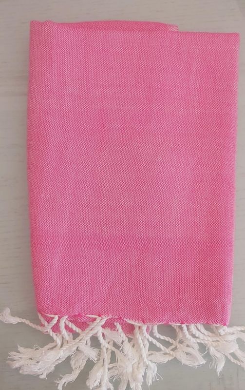 Plain Fuchsia on White Shawl