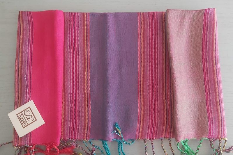 Red &amp; Purple Stripes Shawl