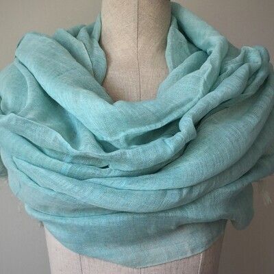 Linen Shawl: Dark Turquoise