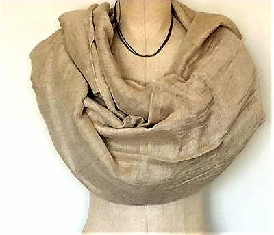 Linen Shawl: Dark Greige (Sand)