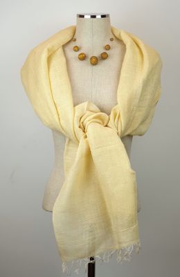 Linen Shawl: Light Yellow