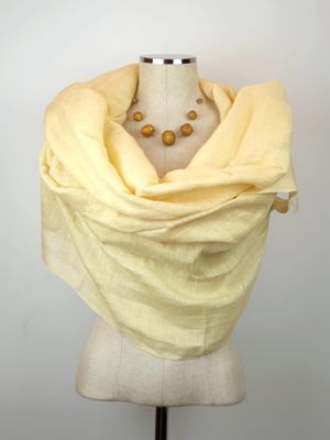 Linen Shawl: Light Yellow
