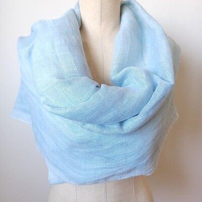 Linen Shawl: Blue Powder