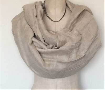 Linen Shawl: Greige