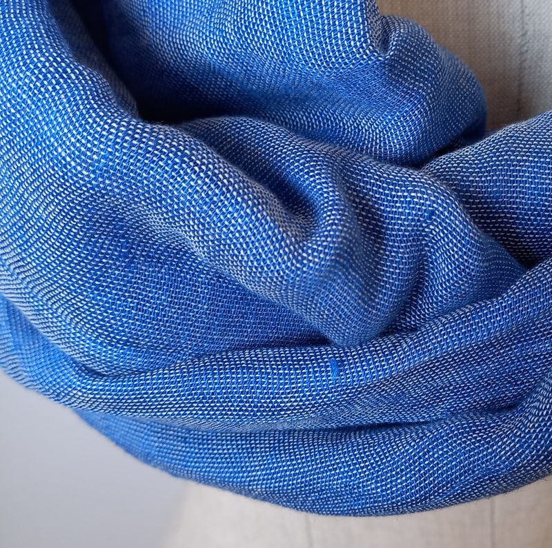 Linen Shawl: Medium Blue