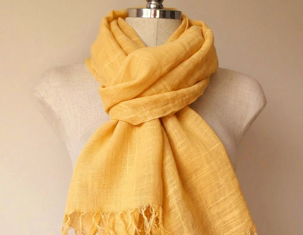 Linen Shawl: Dark Honey