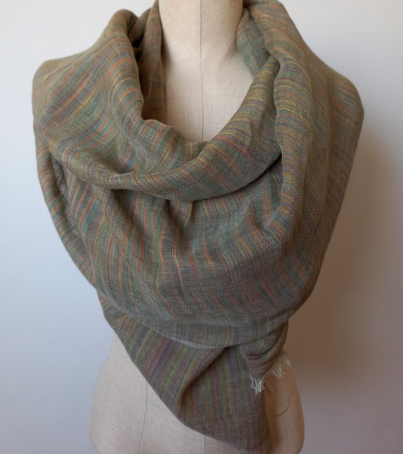 Linen Shawl: Mixed Mustard