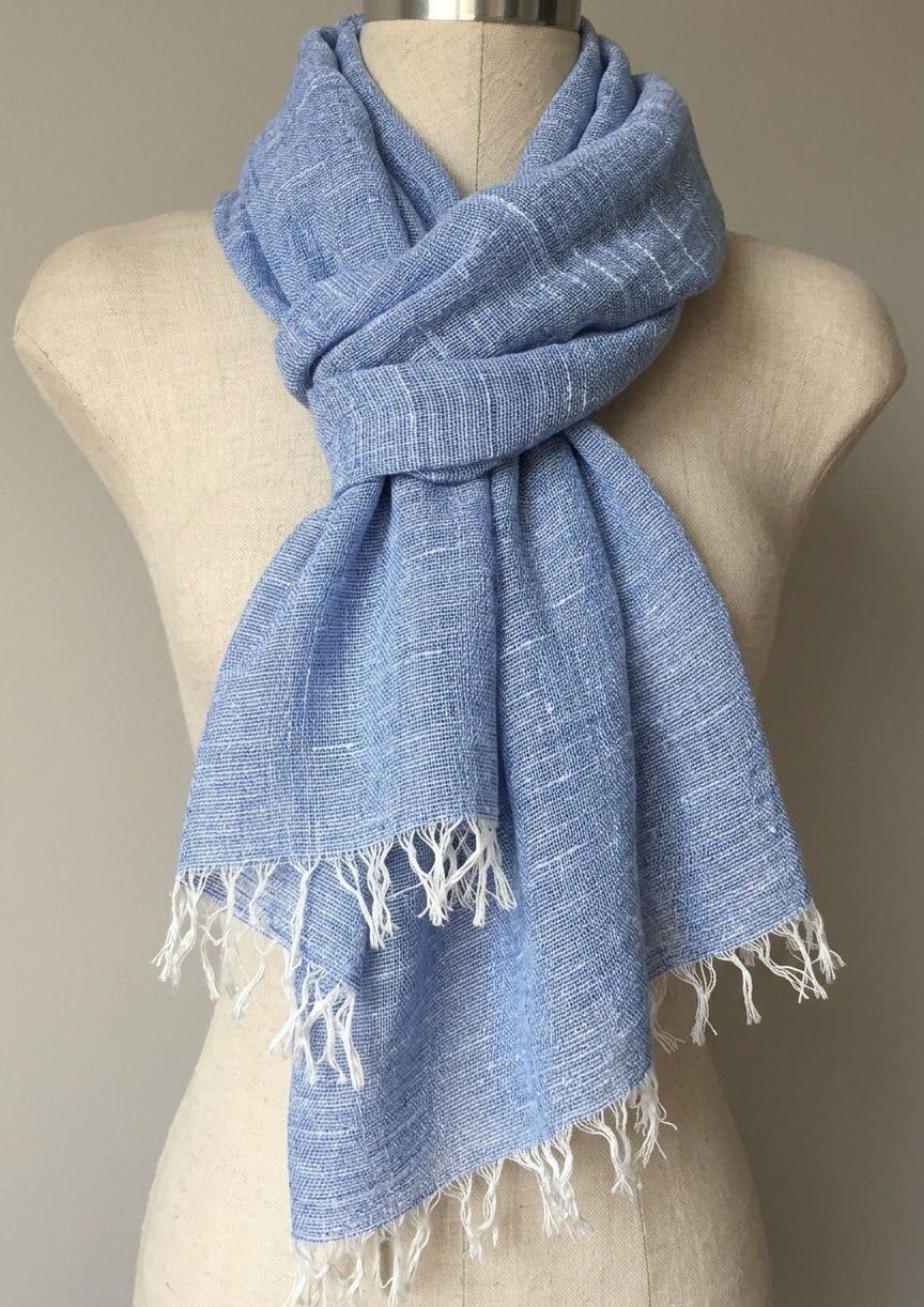 Linen Shawl: Blue
