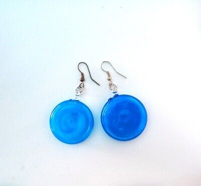 Glass Lollipop Earrings: Turquoise