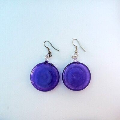 Glass Lollipop Earrings: Purple