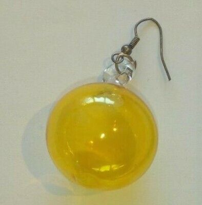 Glass Earrings Round 3 cm: Yellow