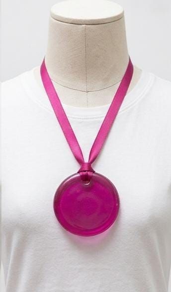 Glass Pendant: Fuchsia